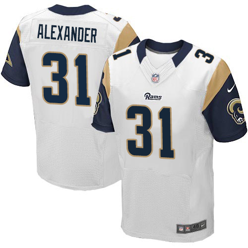 Men's Elite Mo Alexander Nike Jersey White Road - #31 NFL Los Angeles Rams